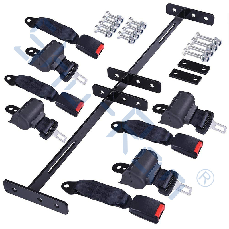 คาร์ตเกอร์กอล์ฟสีดําที่ถอดได้ เข็มขัดเข็มขัด คิต คลับ คาร์ EZGO Yamaha 4 Passenger Universal