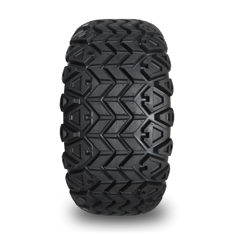 ล้อและยางรถกอล์ฟขนาด 14 นิ้ว สีดำเงา Machined และยาง 22x10-14 All Terrain DOT