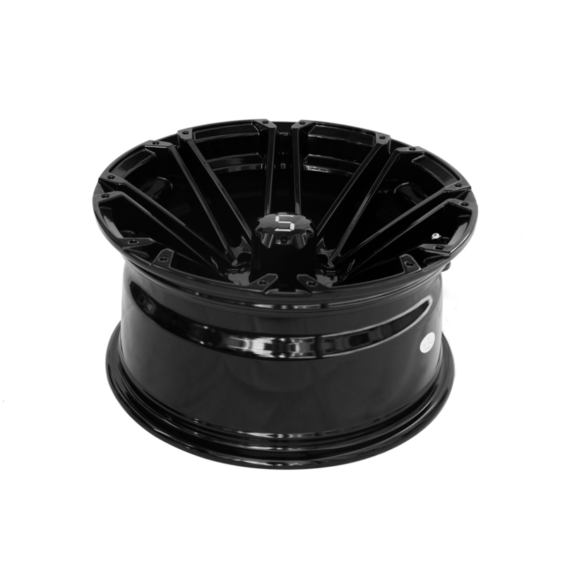 12x7 กอล์ฟคาร์ท กรอบสว่าง สีดํา อลูมิเนียมสกัดกรอบ 4x4 โบลท์รูปแบบ 101.6 PCD