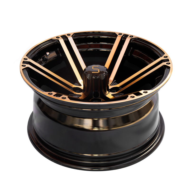 12x7 / 14x7 ล้อรถกอล์ฟทอง / สีดํา 4 / 101.6 PCD -25 ET