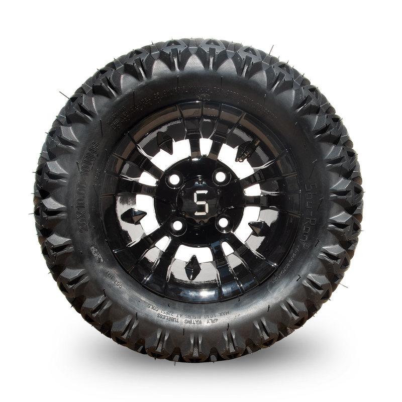 10 นิ้ว กอล์ฟ คาร์ทล้อและยาง คอมโบ 20 × 10-10 ATV เครื่อง / สีดํากระจ่าง