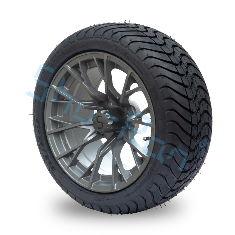 ล้อรถกอล์ฟอัลลอยด์สำเร็จรูป Gunmetal ขนาด 14 นิ้ว, ยางรถ ATV UTV 225/30-14 แบบไม่มียางในพร้อมขอบล้อ