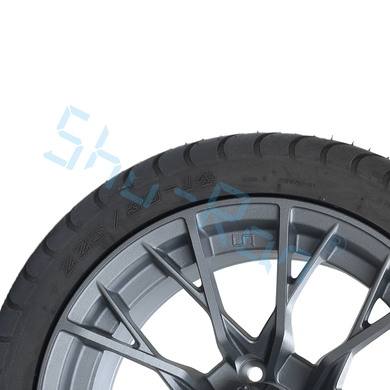 ล้อรถกอล์ฟอัลลอยด์สำเร็จรูป Gunmetal ขนาด 14 นิ้ว, ยางรถ ATV UTV 225/30-14 แบบไม่มียางในพร้อมขอบล้อ
