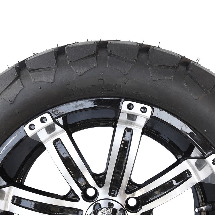 รถกอล์ฟ ล้ออลูมิเนียม 14 นิ้ว และชุดยาง All Terrain DOT ขนาด 22x10-14 - สี Machined/Glossy Black
