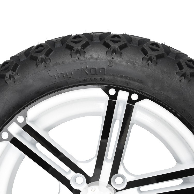 คาร์ทกอล์ฟ 14' กรอบสีดํา/ขาว และ 22x10-14' ยางทุกพื้นที่, ลูกล้อและหัวกลางรวม