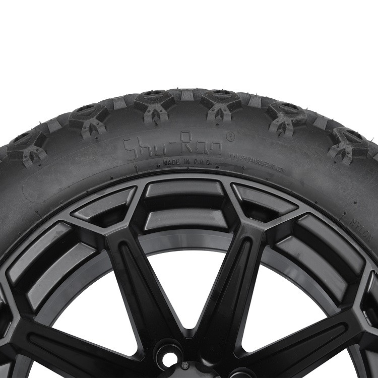 คาร์ทกอล์ฟ 14' ล้อสีดําแมท และล้อระดับสูง 22x10-14 DOT รวมถึงลูกล้อและหัวกลาง