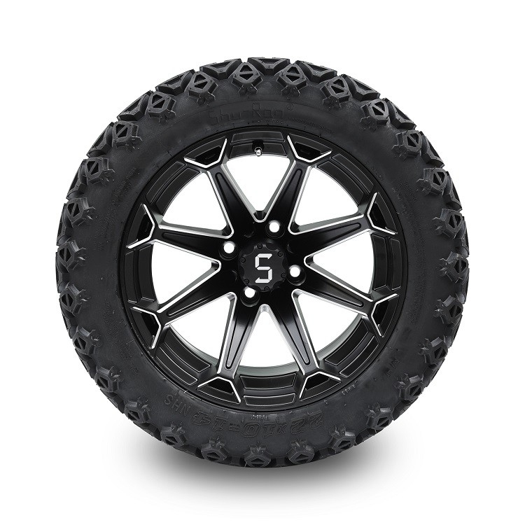 ล้อรถกอล์ฟสีดํา 14' / แมท และยาง DOT 22x10-14 Off-road