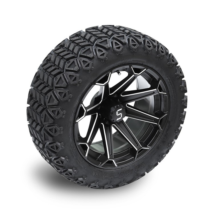 ล้อรถกอล์ฟสีดํา 14' / แมท และยาง DOT 22x10-14 Off-road