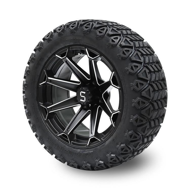 ล้อรถกอล์ฟสีดํา 14' / แมท และยาง DOT 22x10-14 Off-road