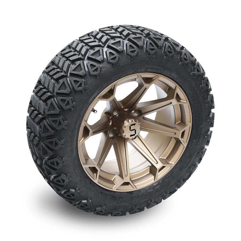 14 นิ้วรถกอล์ฟ วงล้อทองแดงและยาง 22x10-14 Off-Road ด้วยลูกเล็บและหัวกลาง