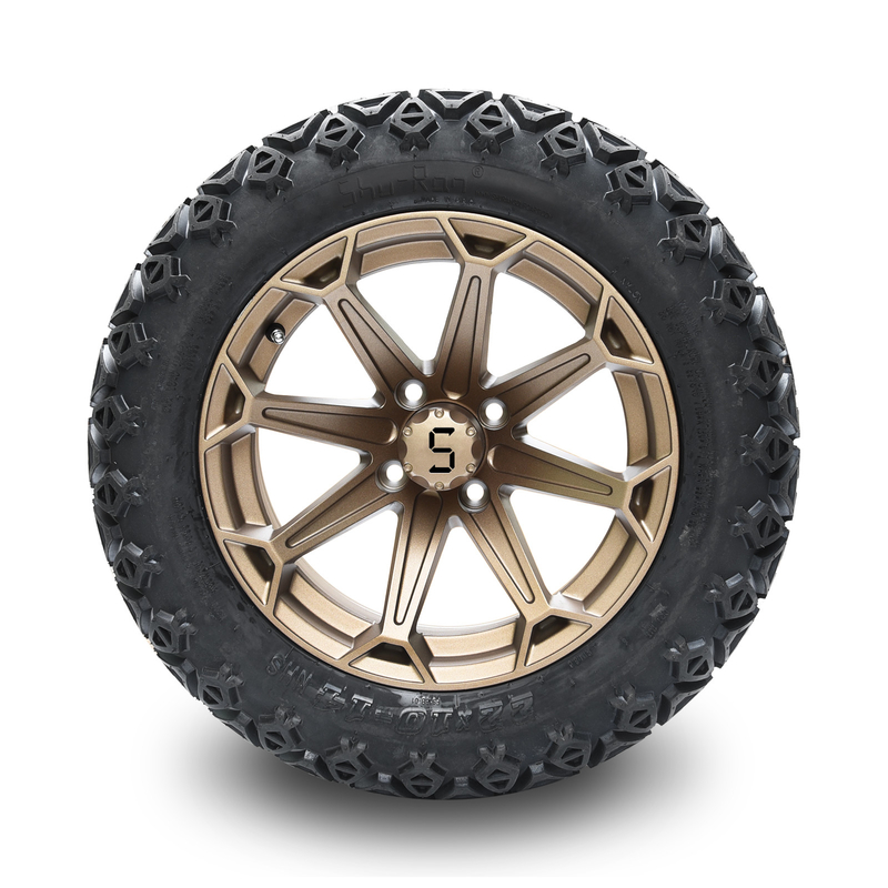 14 นิ้วรถกอล์ฟ วงล้อทองแดงและยาง 22x10-14 Off-Road ด้วยลูกเล็บและหัวกลาง