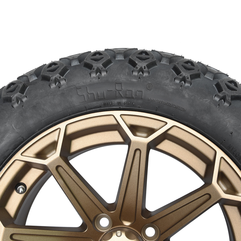 14 นิ้วรถกอล์ฟ วงล้อทองแดงและยาง 22x10-14 Off-Road ด้วยลูกเล็บและหัวกลาง