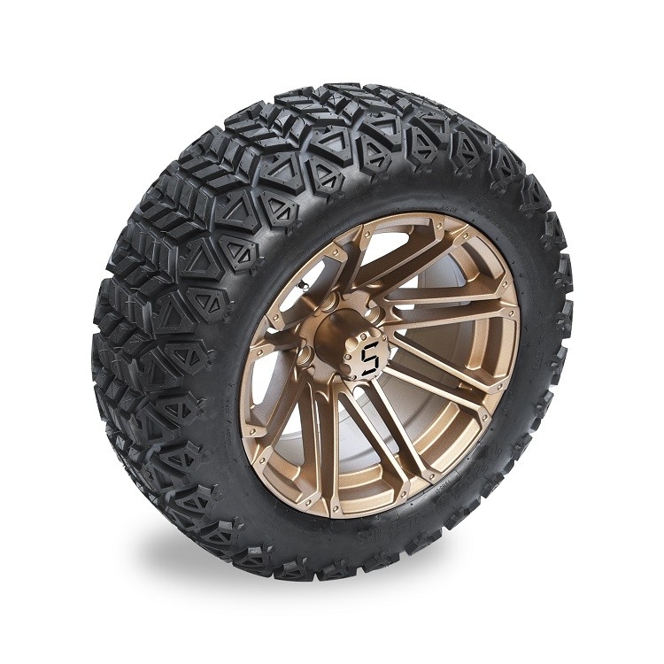14' กรอบทองแดงและยาง 22x10-14 รวมสําหรับรถกอล์ฟ / ATV, 4 ชั้น Tubeless