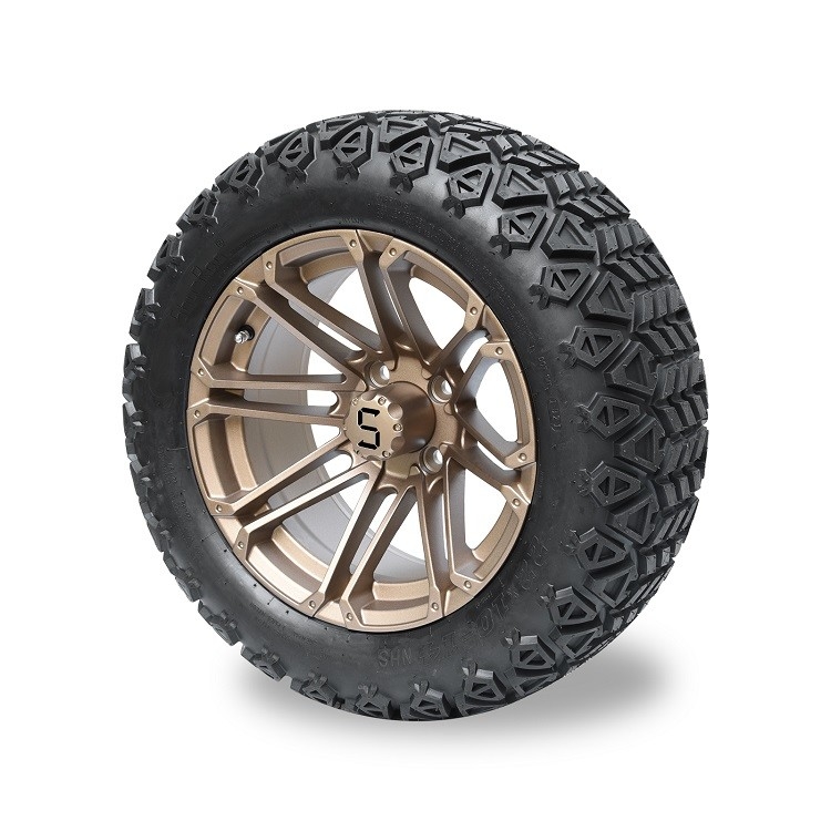 14' กรอบทองแดงและยาง 22x10-14 รวมสําหรับรถกอล์ฟ / ATV, 4 ชั้น Tubeless