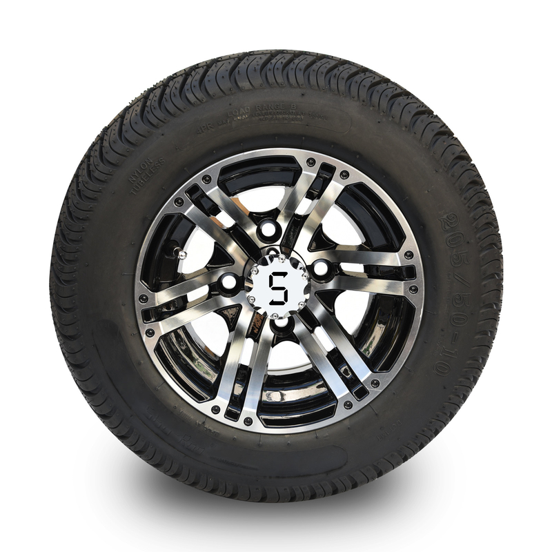 ล้อรถกอล์ฟขนาด 10 นิ้ว พร้อมยางถนน DOT ขนาด 205/50-10 - ออฟเซ็ต 25 4x4 Bolt (101.6 มม.)